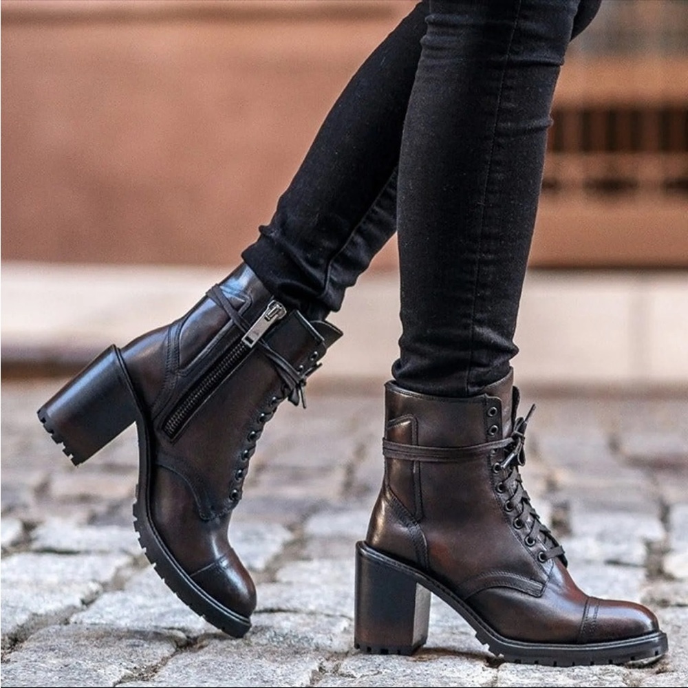 Thursday Boot Co. Rebel Leather Boots - size 8 - Black Coffee dark brown womens